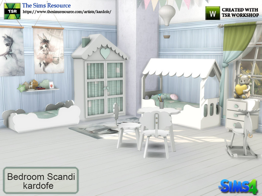 ensemble de chambre adorable pour tout-petits avec des nuages