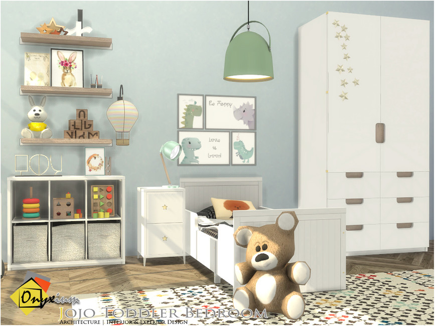 Chambre pour tout-petits Jojo avec des étoiles sur la commode