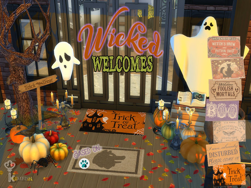 une porte avec une multitude de décorations d'Halloween