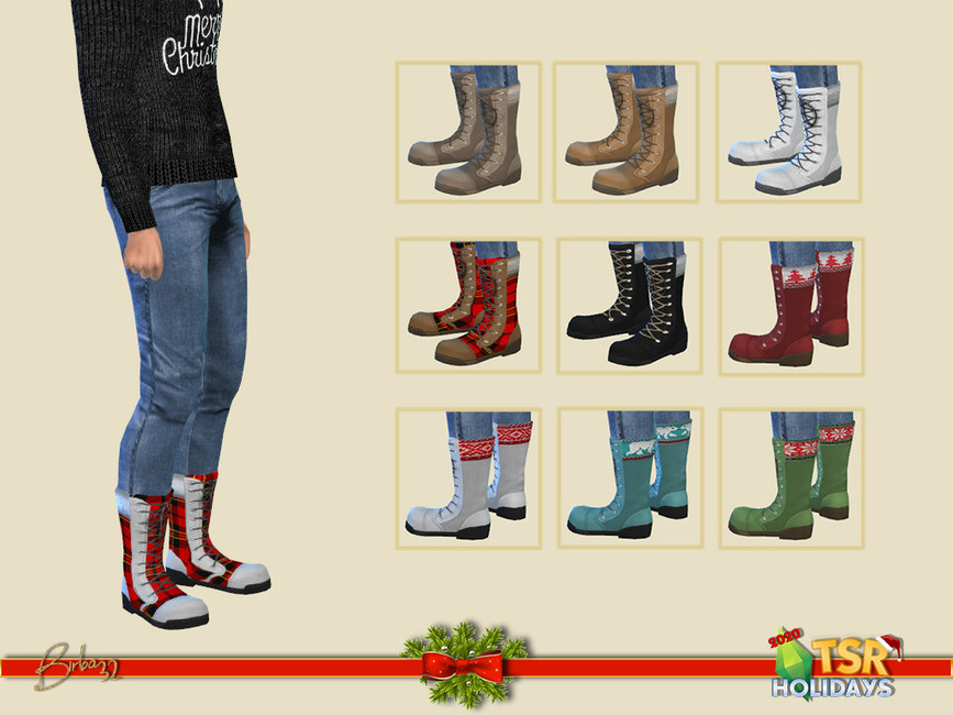 Un ensemble de 9 carrés montrant différentes variantes de bottes
