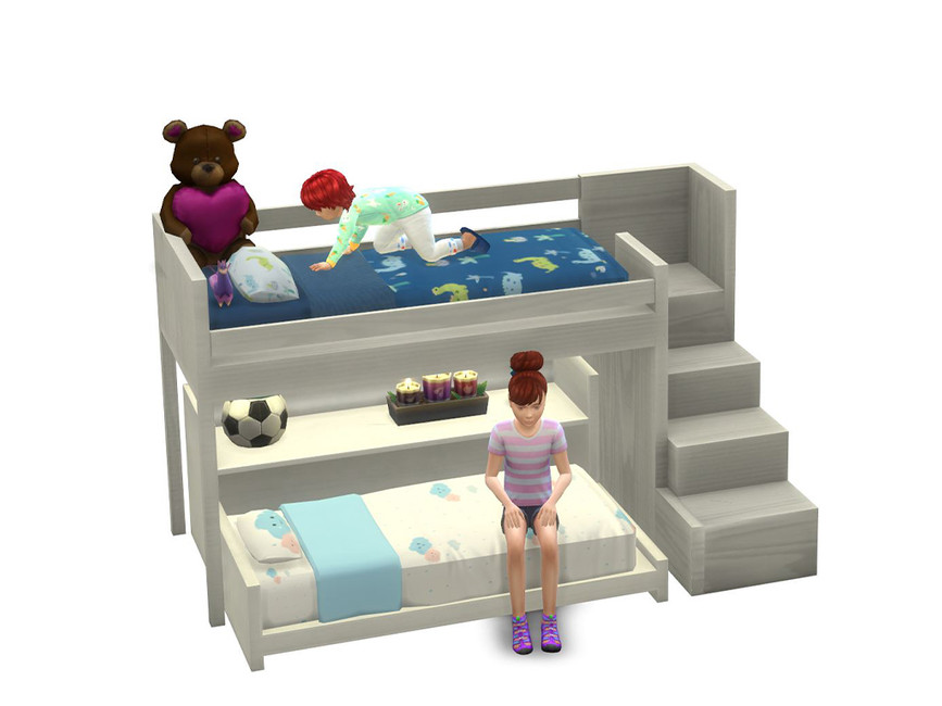 un lit superposé fonctionnel pour tout-petits avec de la place en dessous pour la décoration