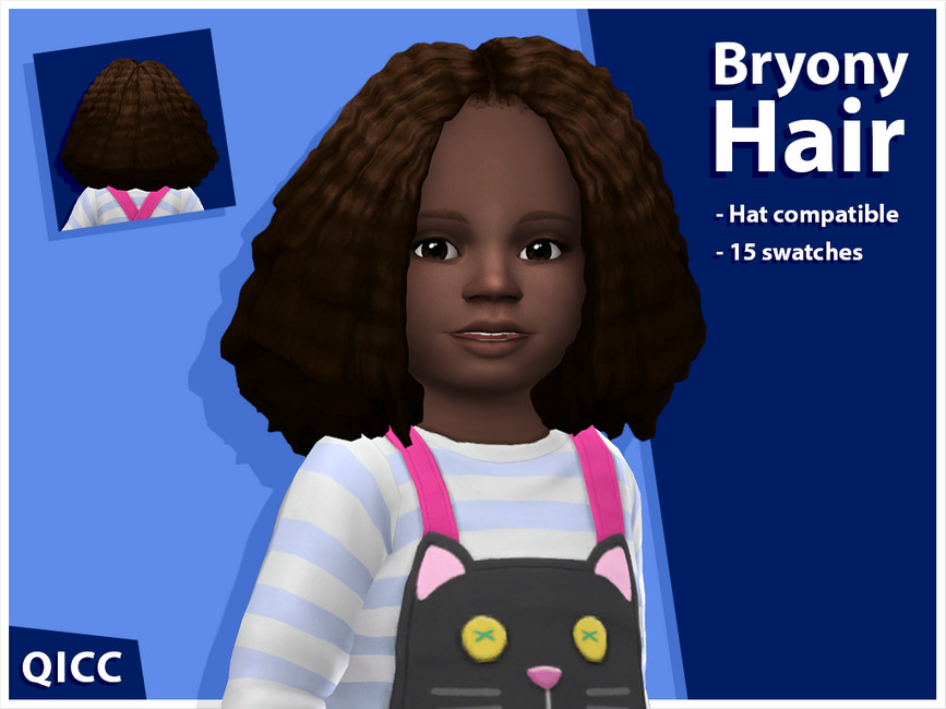 Cheveux bouclés texturés Bryony pour Les Sims 4 contenu personnalisé