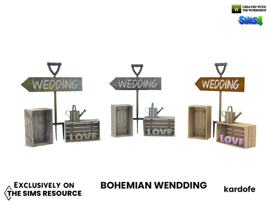 Trois versions de la même pancarte qui dit mariage sur une flèche.