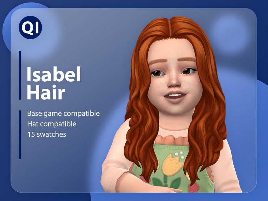 long curly hair on a red headed toddler sim in The Sims 4 