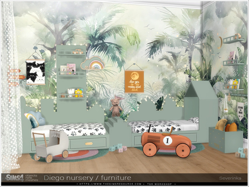 Ensembles de Chambre d'Enfant Sims 4 CC pour créer la chambre d'enfant la plus mignonne