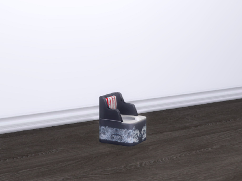 chaise de toilette noire avec un design blanc